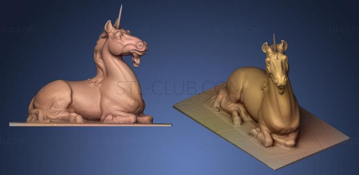 3D model Unicorn lying (STL)